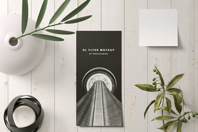 时尚高端品牌纵向DL传单样机套装2 Portrait DL Flyer Mockup – Set 2插图(2)