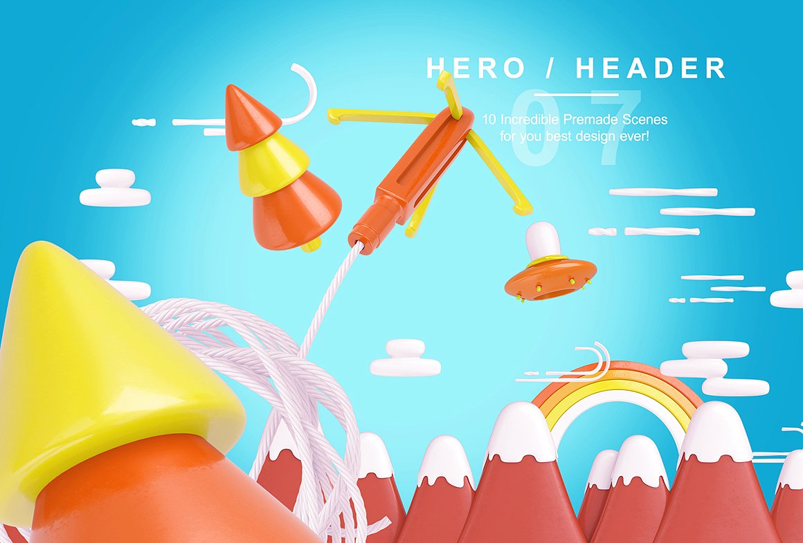 Bright Travel Items Scene Generator卡通风格的旅游物品展示样机下载 1.38 GB[psd]插图(8)