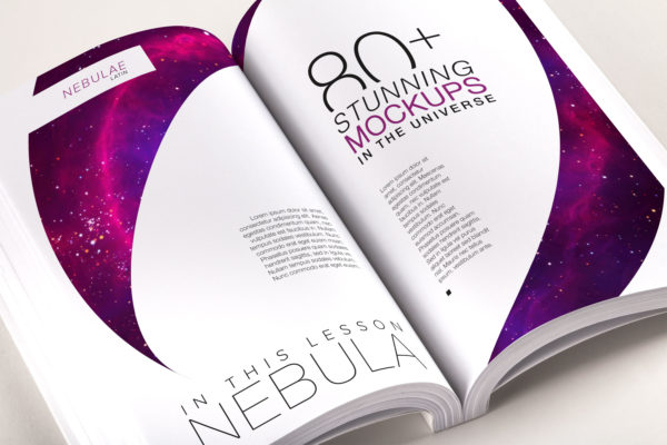 软封图书内页排版印刷效果预览PSD样机02 Softcover Trade Book PSD Mockup 02