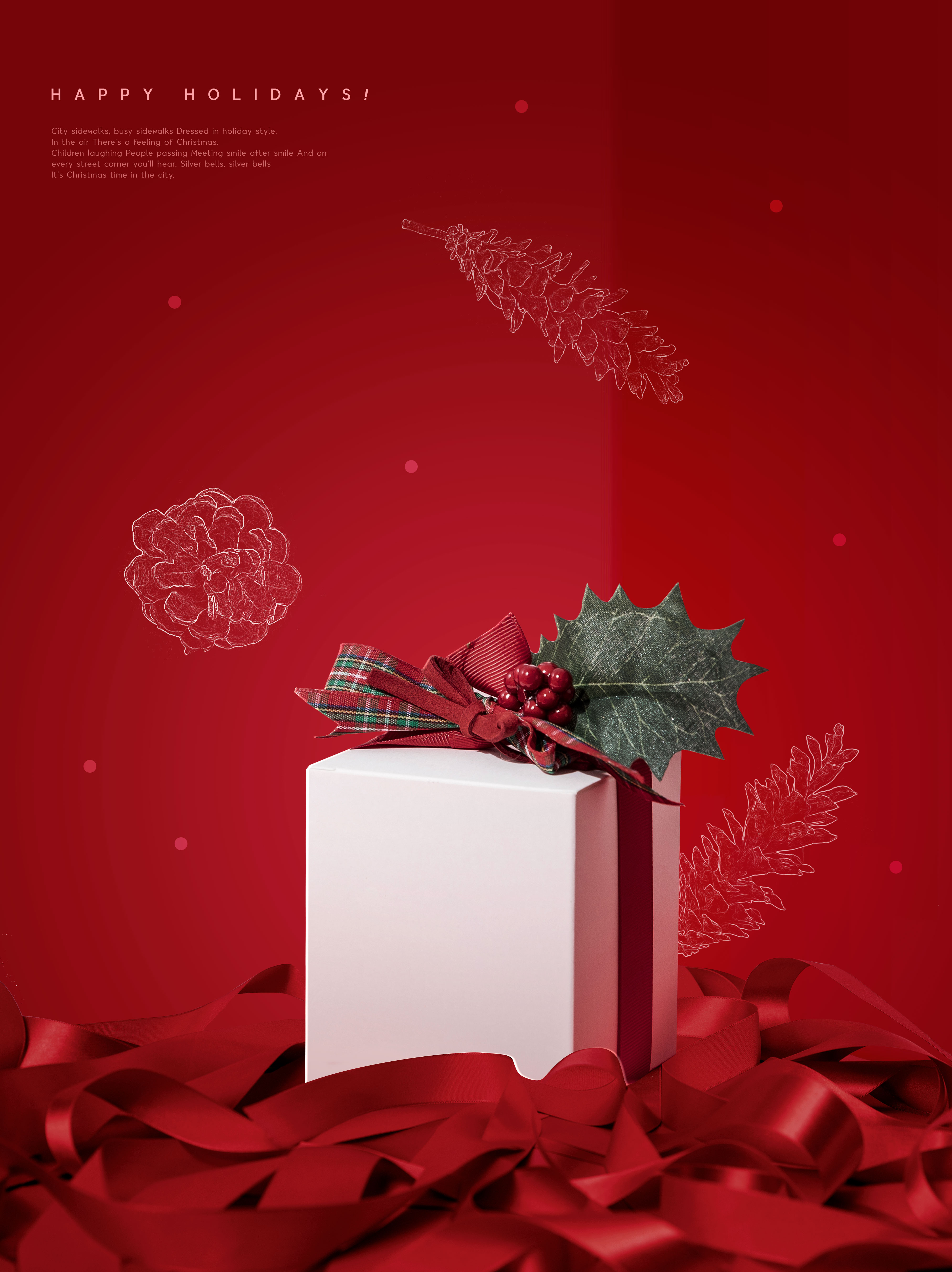 圣诞节礼物赠送海报psd模板插图