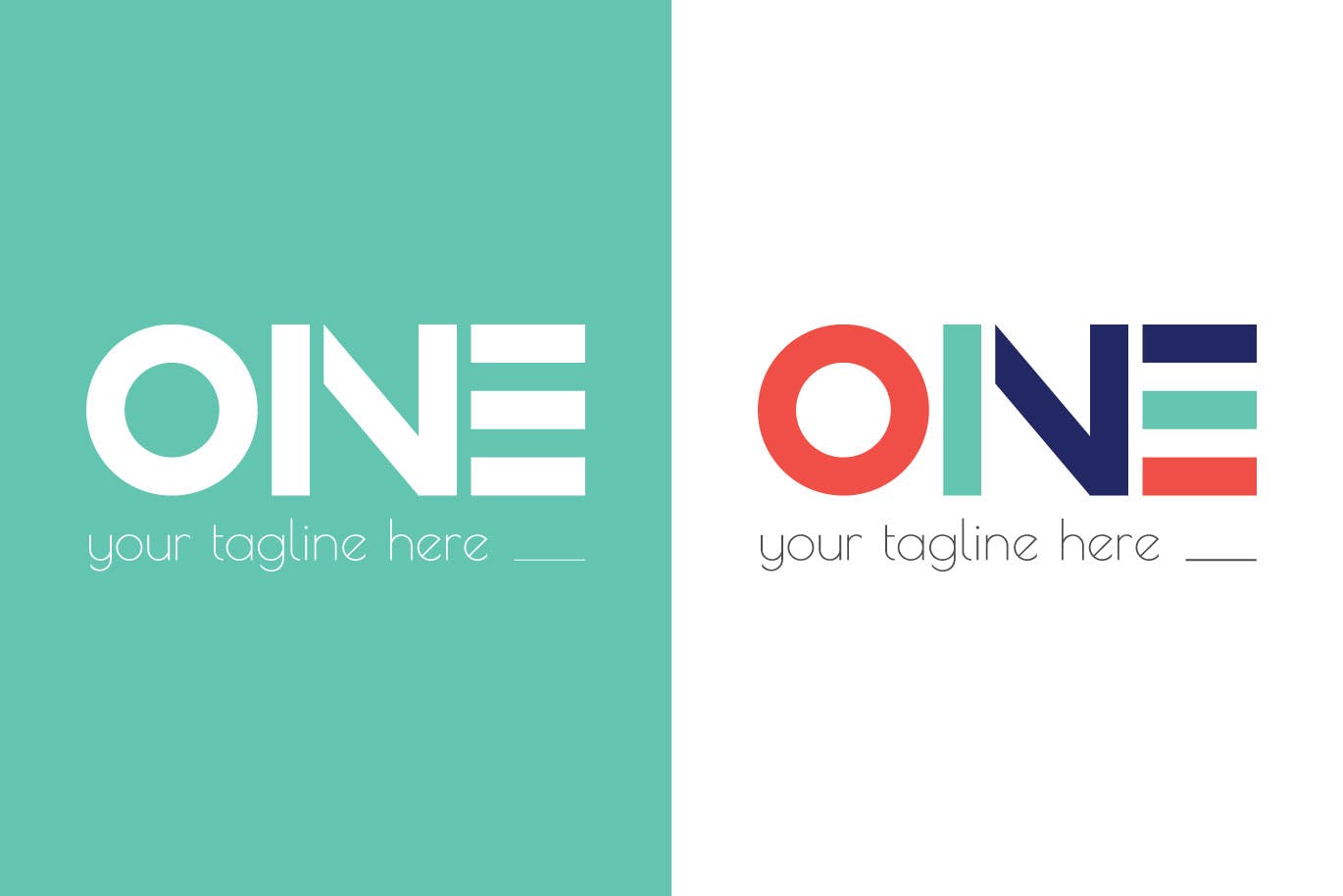 创意ONE文字Logo设计素材库精选模板 One Modern Logo Template插图(1)