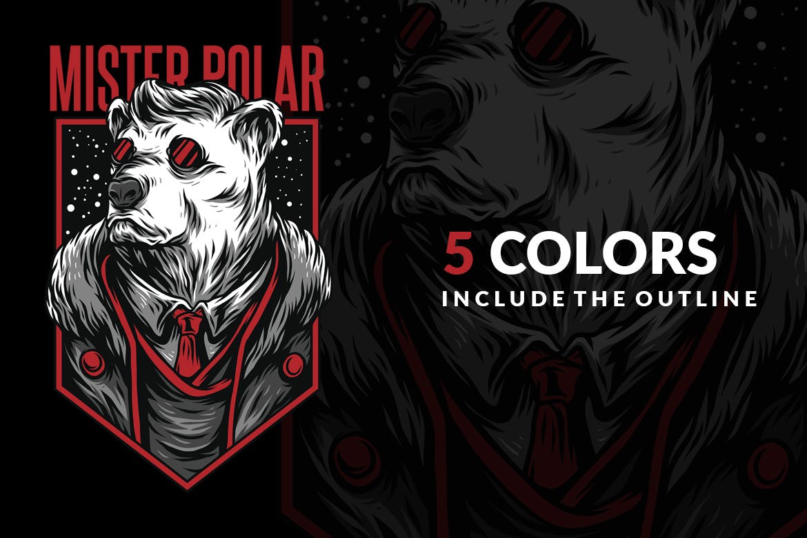 极地先生潮牌T恤印花图案素材库精选设计素材 Mister Polar插图(2)