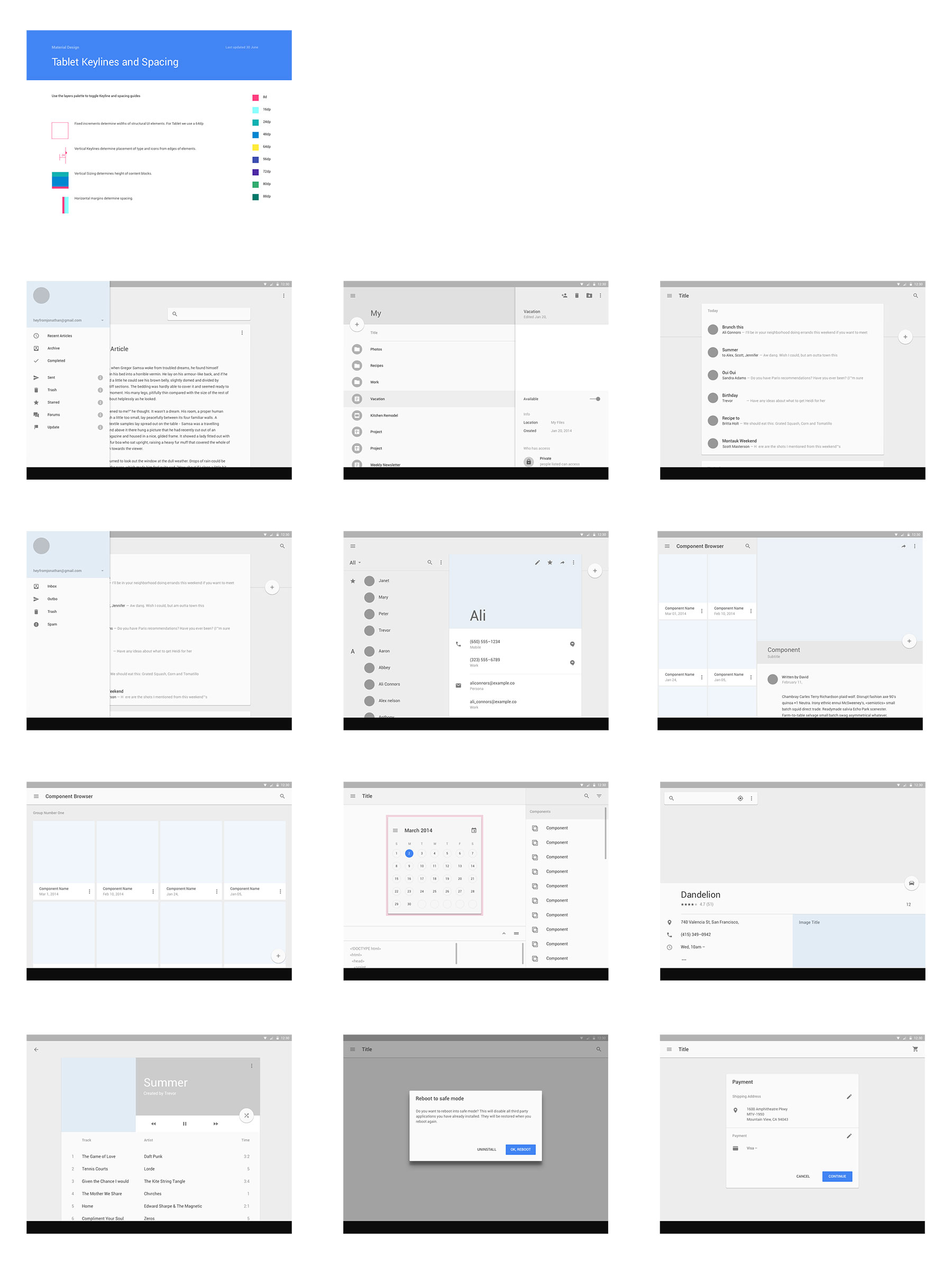 Android L Tablet UI Template