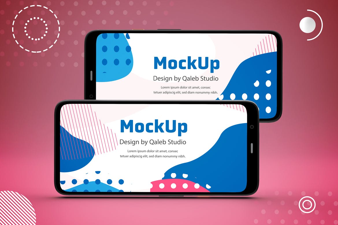 谷歌智能手机Pixel 4屏幕预览素材库精选样机模板 Abstract Pixel 4 mockup插图(6)