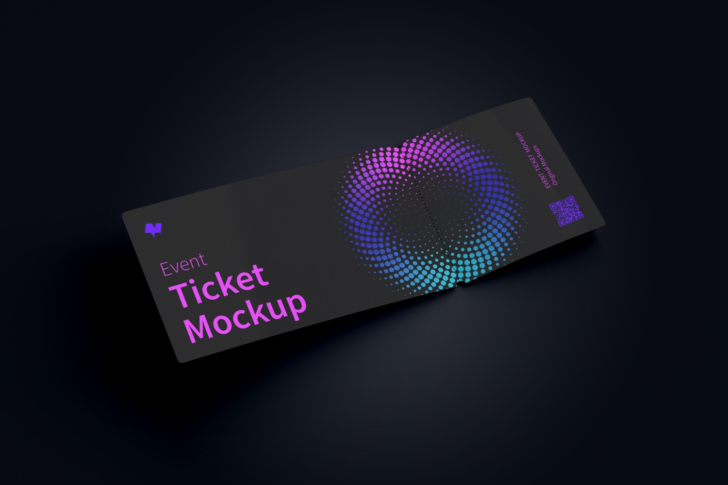 门票入场券设计微折叠效果图样机素材库精选v01 Event ticket mockup 01插图(4)