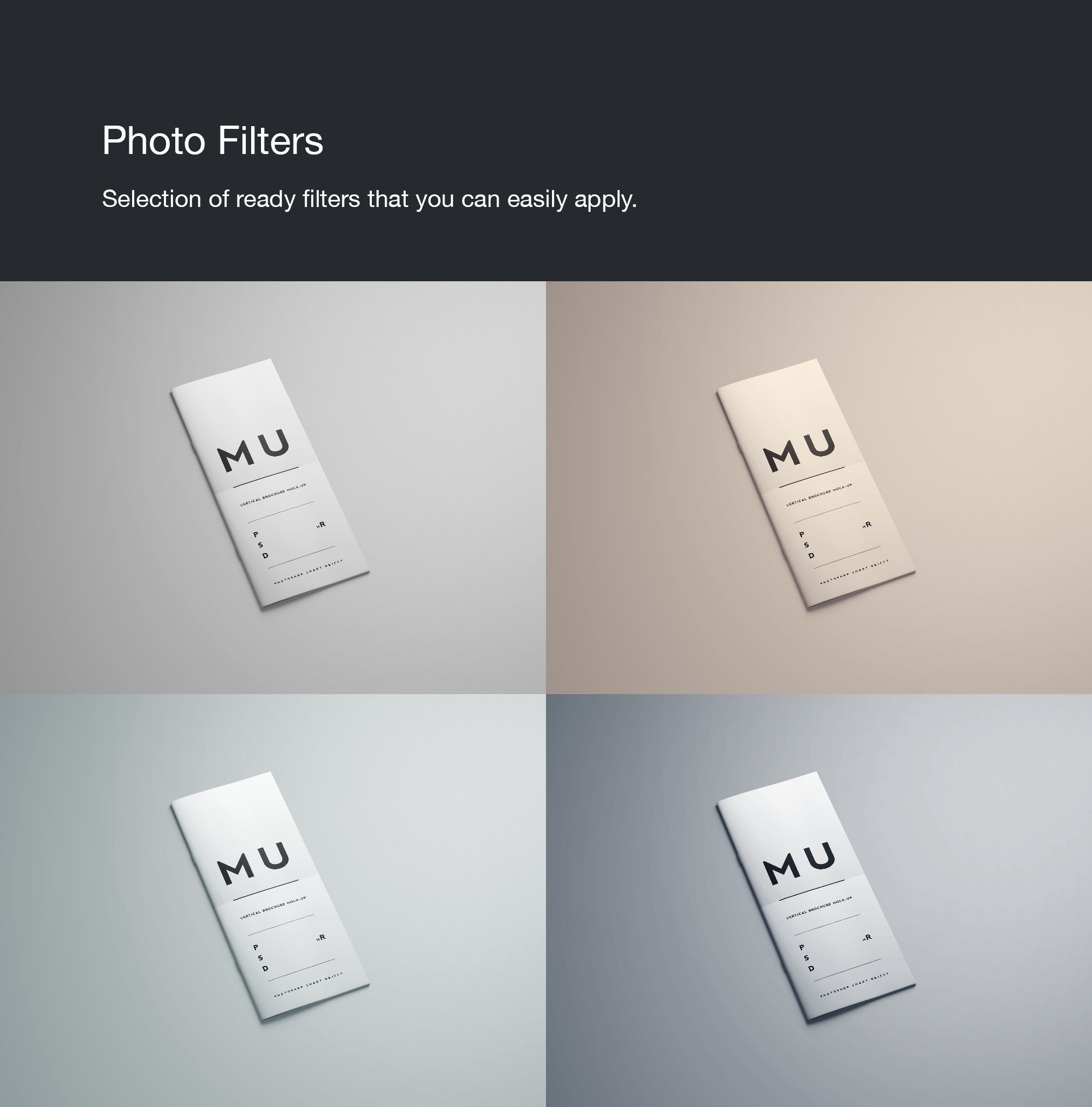 垂直宣传册设计印刷效果PSD样机模板 Vertical Brochure Mockup插图(9)