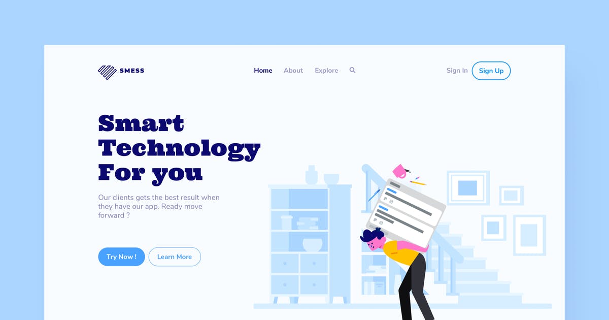 网站着陆页设计技术开发服务插画模板 Technology Landing Page Illustration插图