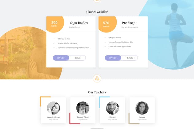 瑜伽俱乐部保健＆美容网站设计PSD模板 Yoga Club – Health Care & Beauty Center Template插图(2)