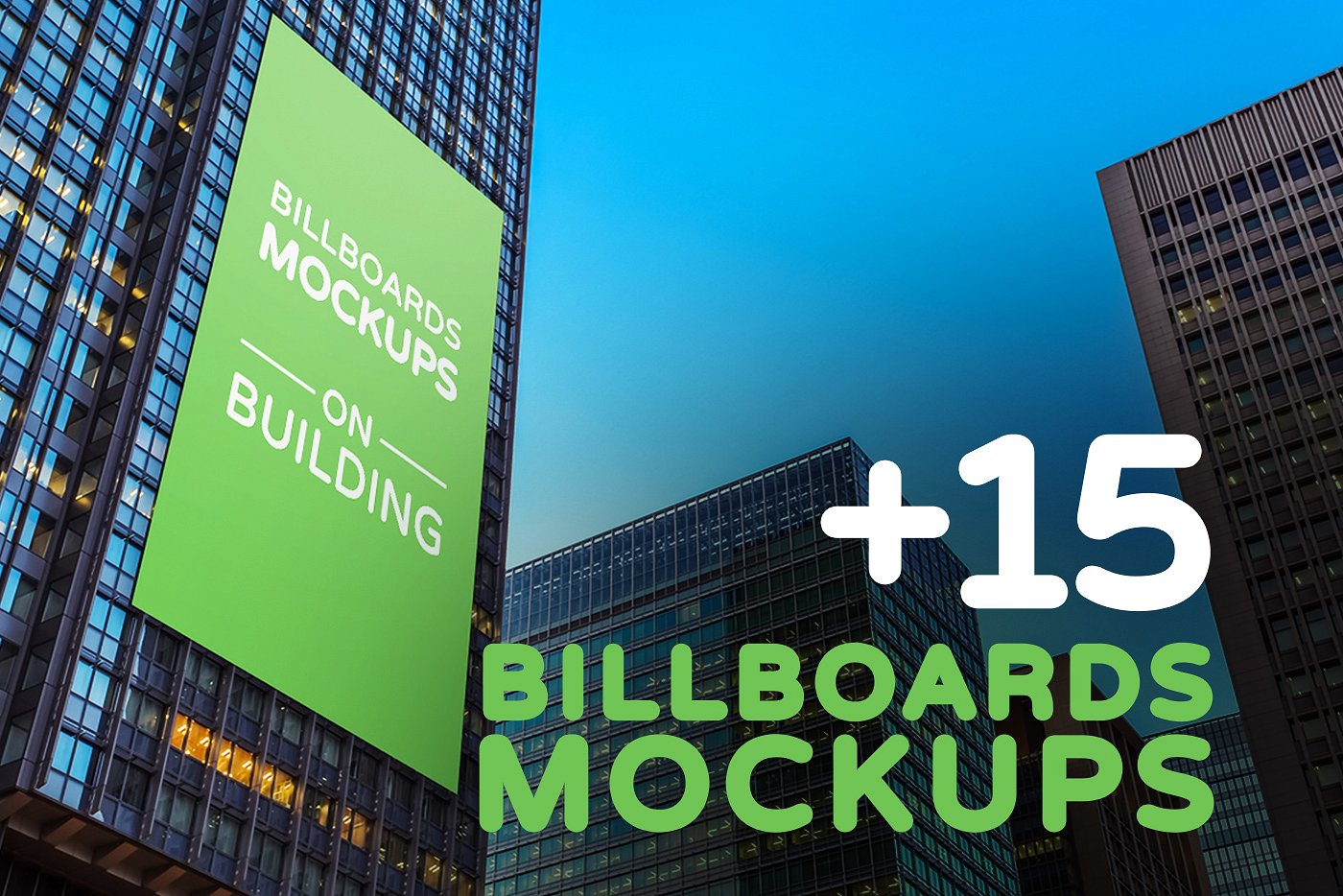 建筑物的广告牌样机展示模型mockups插图