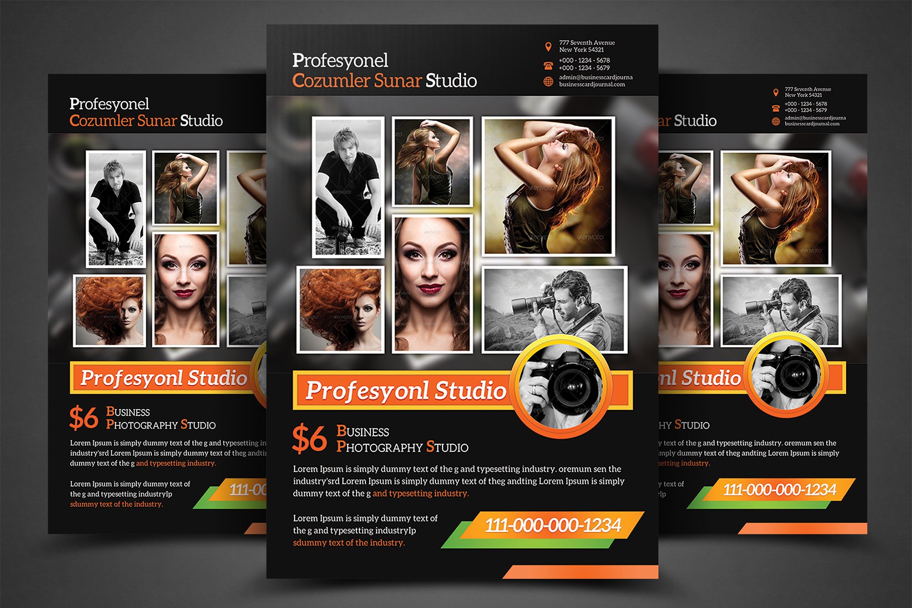 摄影工作室业务推广传单模板 Photography Business Flyer Bundle插图(1)