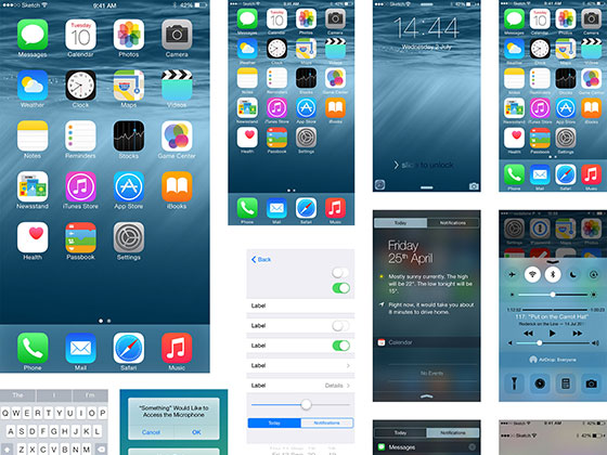 iOS 8 UI Kit素材之家精选sketch素材