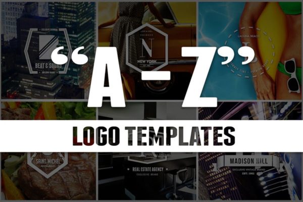 26个英文字母图形Logo&amp;徽章设计模板合集