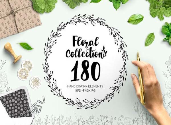 适合春季的小清新手绘花卉图形图案素材下载