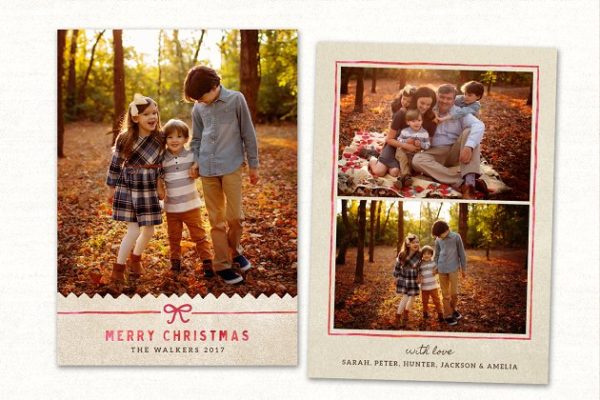 圣诞节日家庭派对贺卡模板 Christmas Card Template CC0156