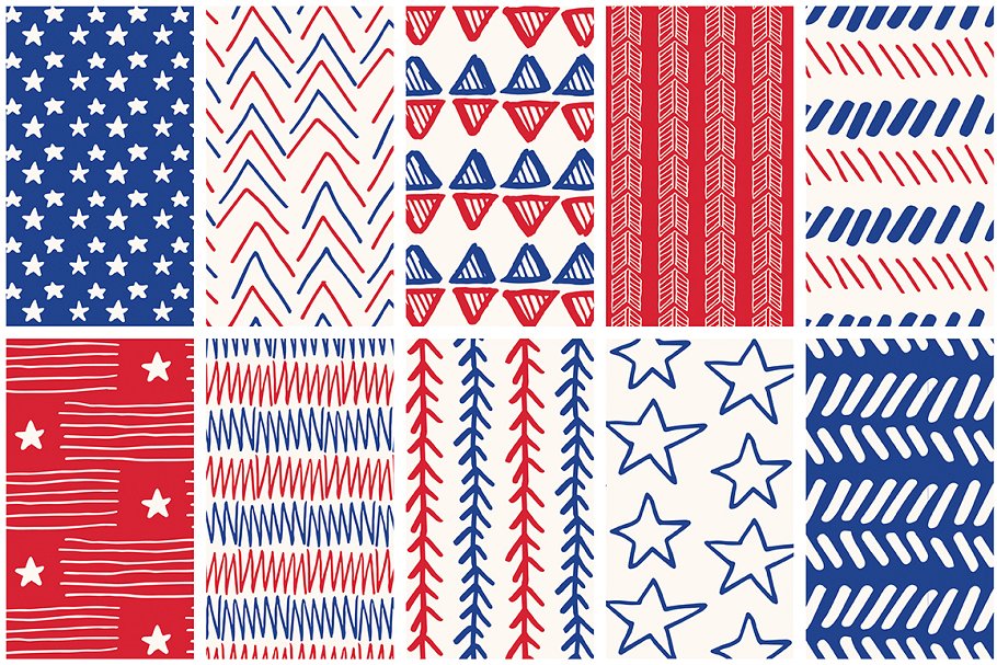 独立日节日主题纹理图案素材 Independence Day Patterns插图(7)