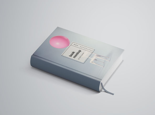 精装图书封面设计效果图PSD样机 Book Cover Mockup