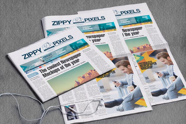 新闻报纸设计样机 Newspaper Design Mockups插图(4)