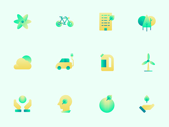 50 枚渐变生态环境元素图标素材之家精选sketch素材