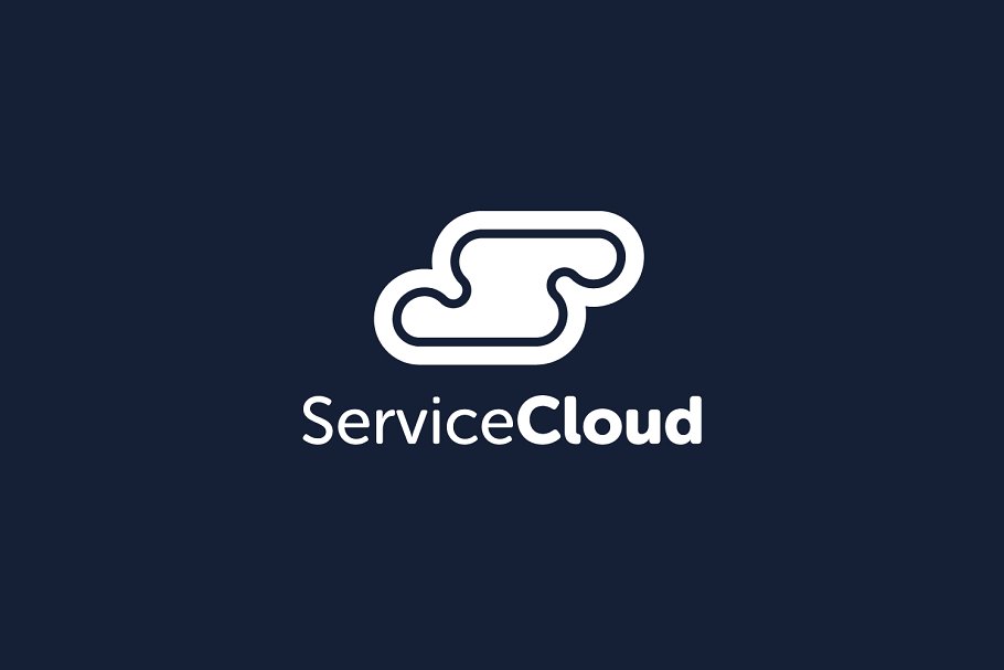 创意字母Logo模板系列之字母S云服务主题 Service Cloud S Letter Logo Template插图(2)