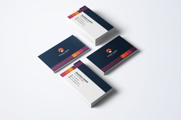 色卡设计风格企业素材库精选名片模板v65 Business Card Template.v65