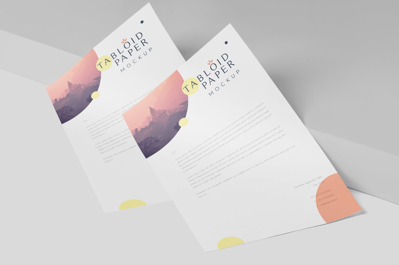 简报/企业信纸/小报印刷效果图样机 Tabloid Paper Mockup – 11×17 Inch插图(4)