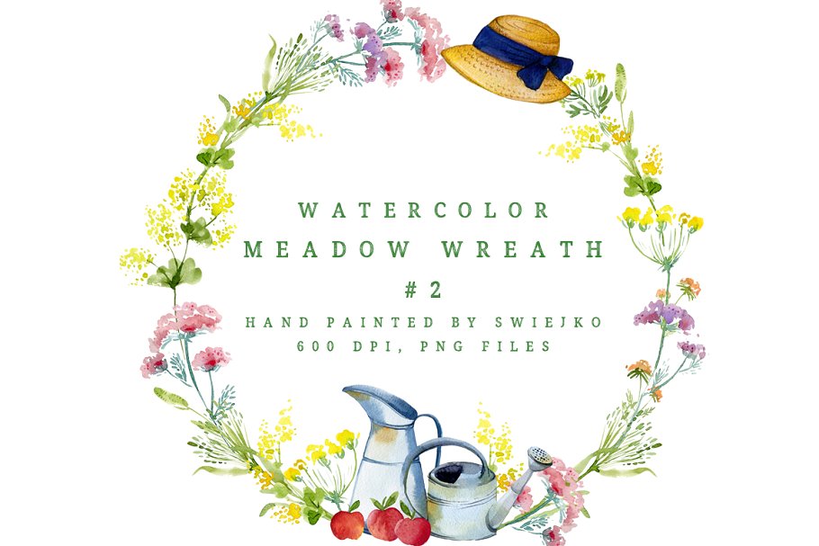 水彩花园元素插画设计套装 Watercolor Gardener Set插图(3)