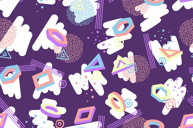 10款复古风格抽象纹理图案 Seamless Patterns in Retro Style Backgrounds插图(6)