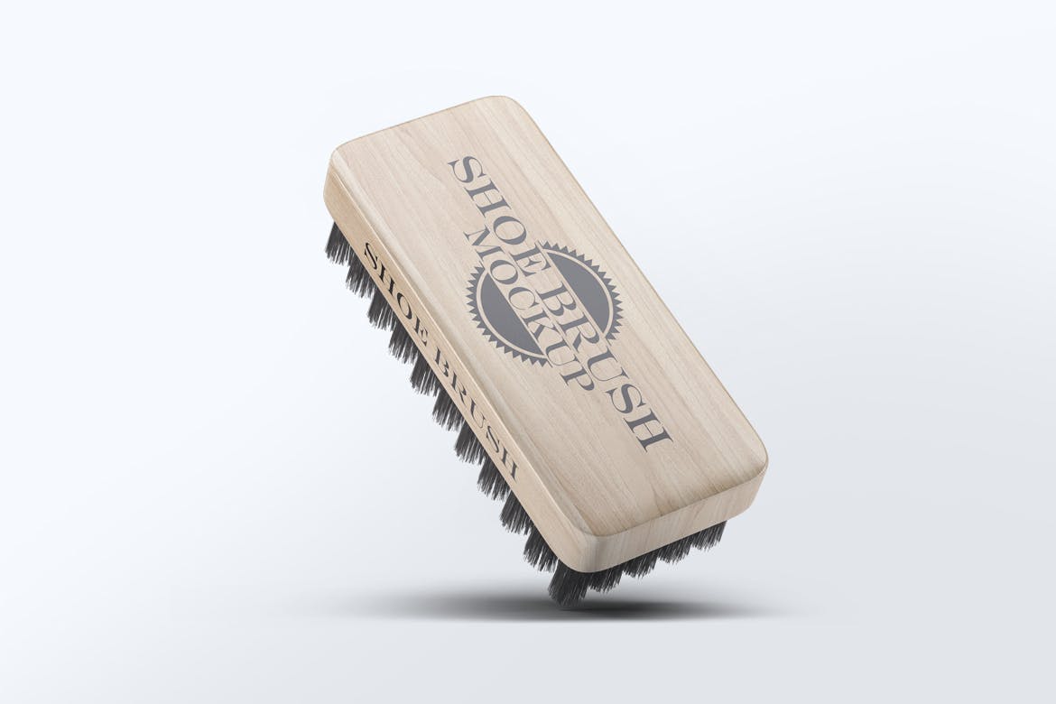 鞋刷品牌Logo设计预览样机模板 Shoe Brush Mock-Up插图(6)