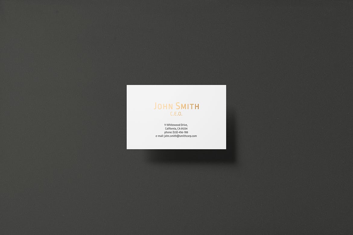 高端企业名片设计效果图素材库精选套装 8.5×5.5cm Landscape Business Card Mockup插图(2)