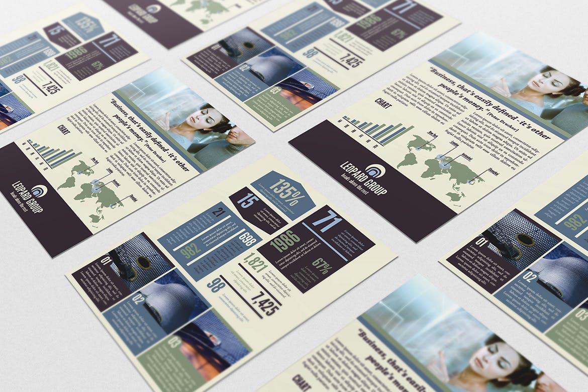 企业商业主题信息图表风格宣传单设计模板 Infographic Business Flyer Template插图(1)