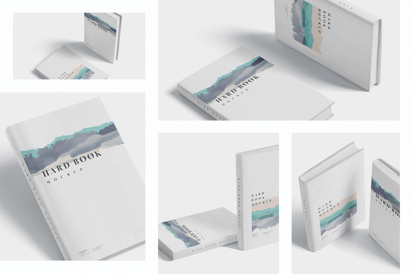 精装硬封图书封面设计效果图样机 Hard Book Mockups插图(1)