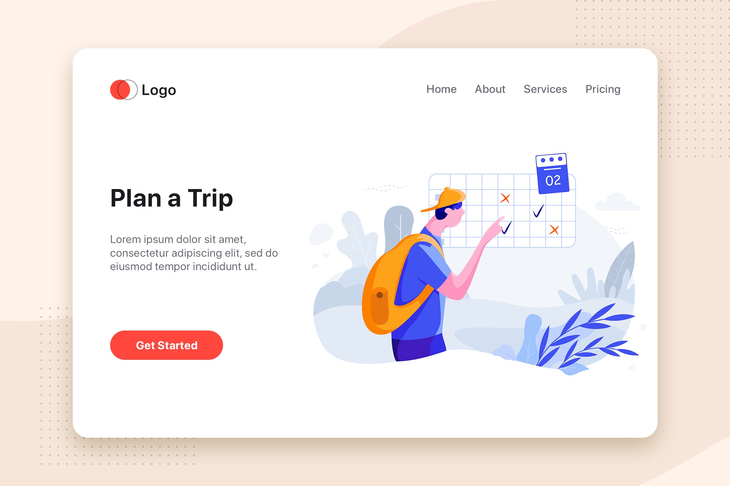 旅行计划-旅行主题扁平设计风格矢量插画v1 Plan a Trip – Travel flat illustration concept插图