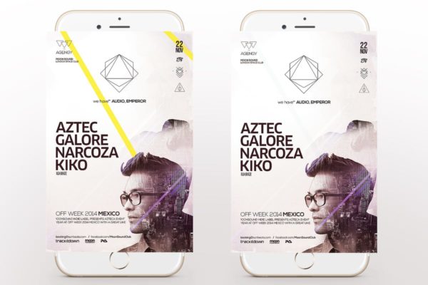 时尚电子音乐派对海报传单模板 Hipster Flyer