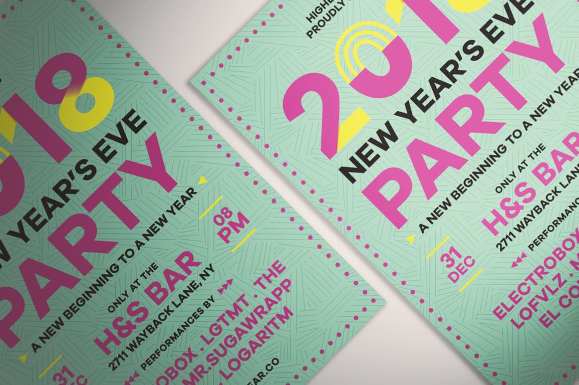 新年前夜主题活动海报传单模板 New Year’s Eve Flyer插图(1)