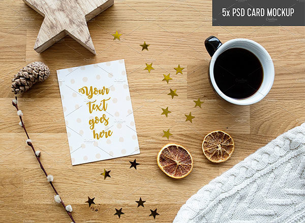 高品质的优雅邀请函婚礼请帖样机展示模型mockups