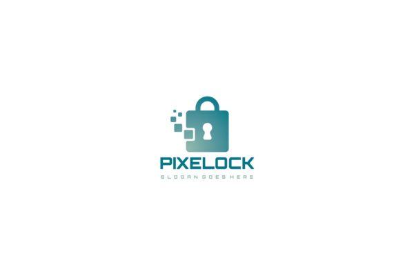 数码智能锁图形安全行业Logo设计素材库精选模板 Digital Lock Logo