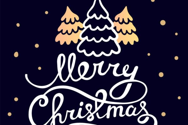 简约设计风格圣诞贺卡设计模板 Christmas cards. Golden and blue colors