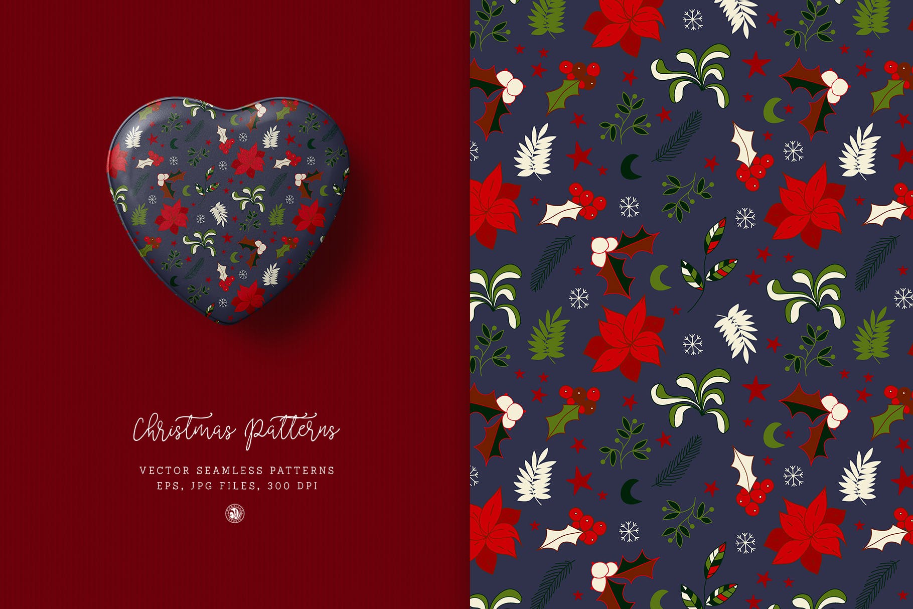 圣诞节节日元素图案花纹矢量背景素材 Christmas Patterns vol.2插图(4)