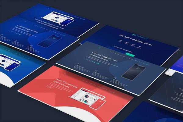 高逼格的应用程序着陆页PSD