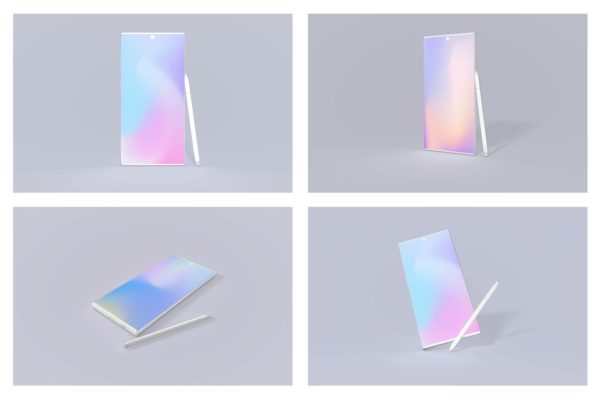 三星智能手机Note 10素材库精选样机模板 Samsung Note 10 Android Mockup Bundle