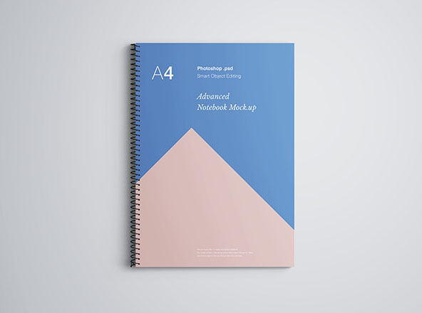 A4尺寸活页记事本封面设计样机模板 A4 Notebook Mockup