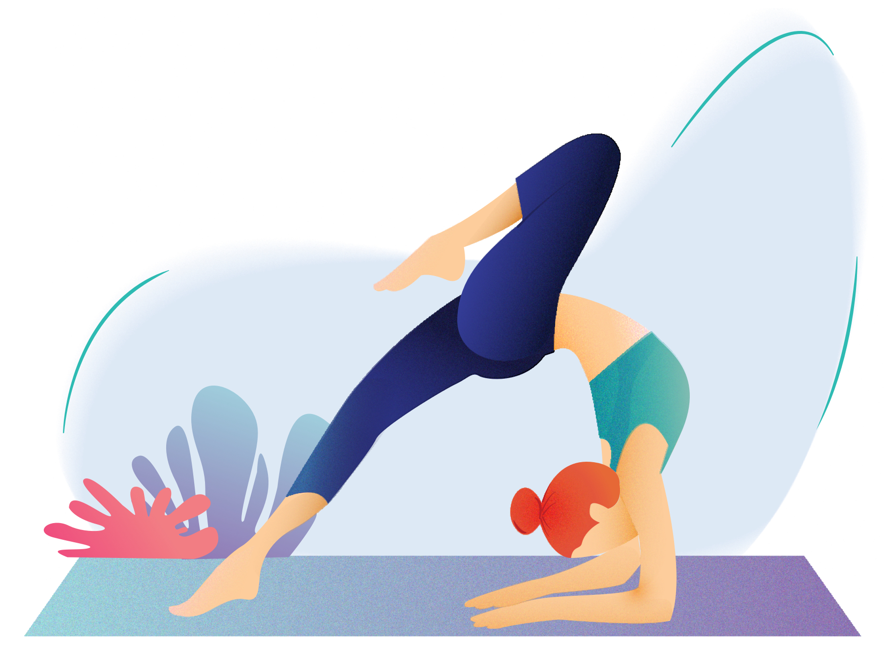 个性的瑜伽运动插画风格下载[Ai]插图(5)