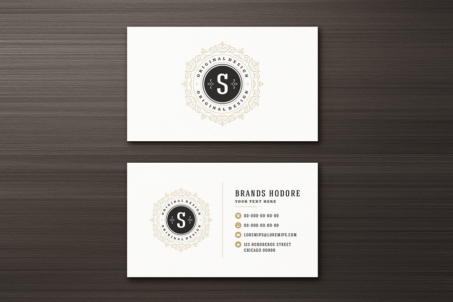 15款复古装饰风格企业名片设计模板 15 Ornaments Business Cards Bundle插图(13)