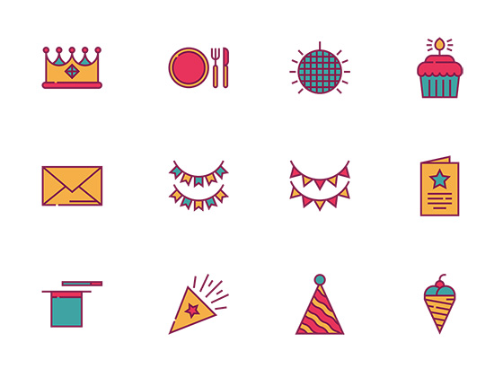 50 枚生日派对图标素材之家精选sketch素材
