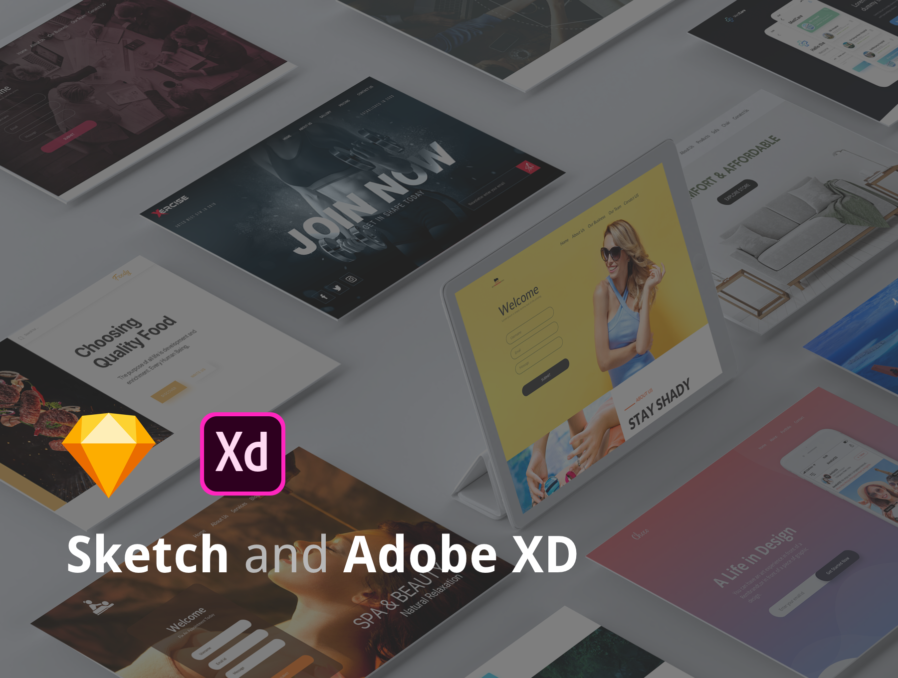素材库下午茶：多用途时尚网页模板下载[Sketch,XD]插图(4)