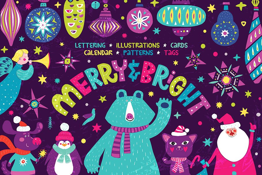 欢乐时光可爱手绘圣诞元素合集 MERRY & BRIGHT – Christmas Set插图