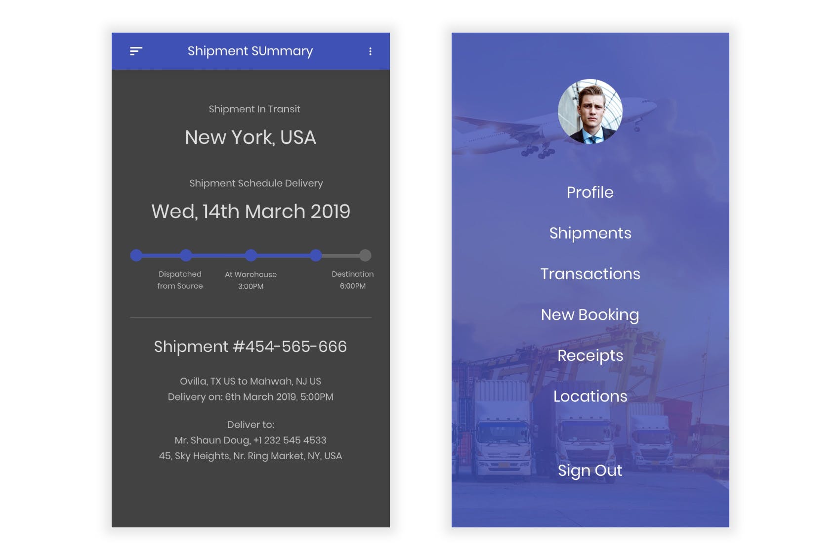 物流运输快递APP应用UI界面设计SKETCH模板 Taark – Logistics & Transport Sketch UI Kit插图(4)