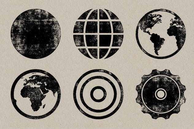 30款凸版印刷纹理效果矢量符号 Letterpress Vector Symbols插图(3)