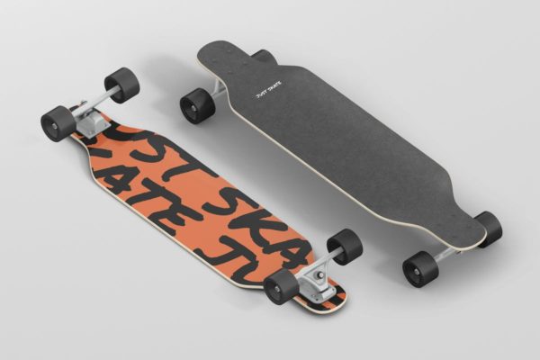 双翘长滑板图案设计样机 Freeride Longboard Mockup