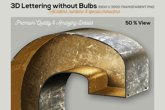 大帐篷灯泡装饰金属字体场景模板11 Marquee Light Bulbs Chaos 11 – Gold Black Letters插图(2)